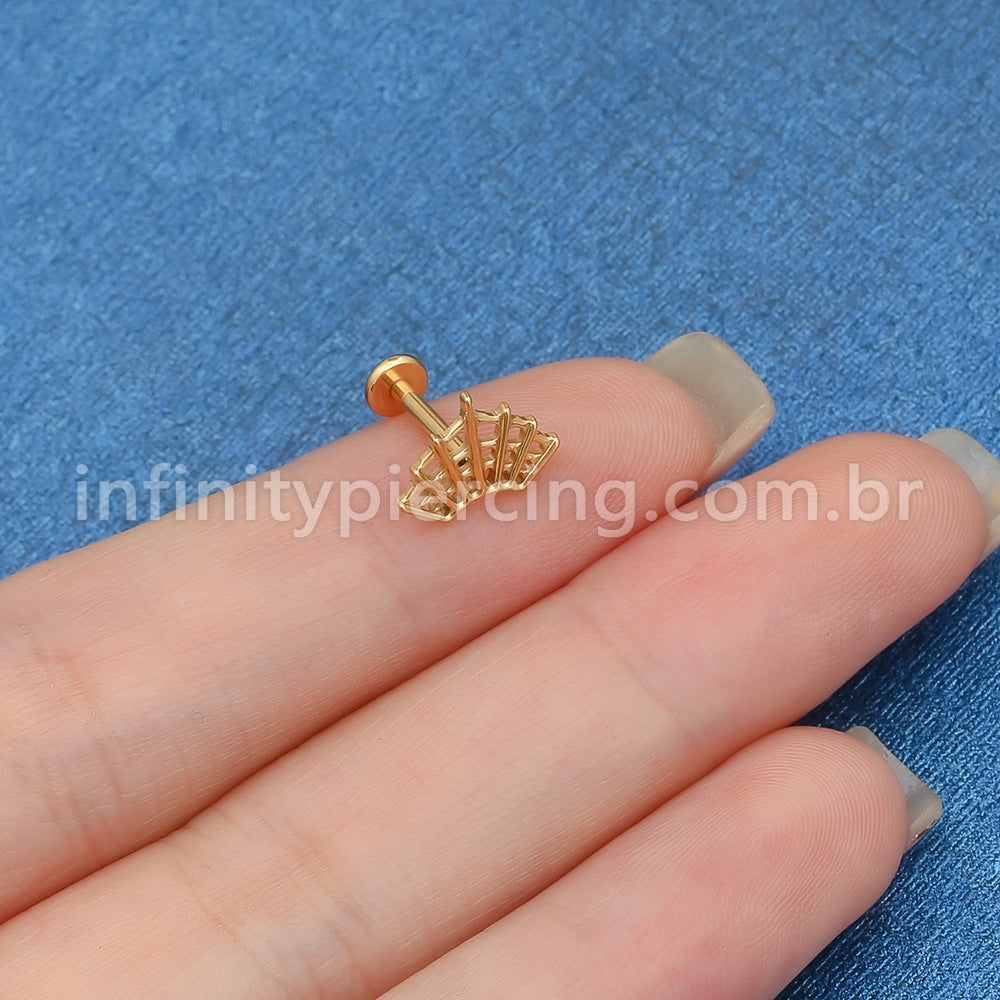 Piercing Labret Titânio Teia De Aranha