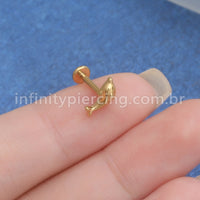 Piercing Labret Aço Cirúrgico Golfinho