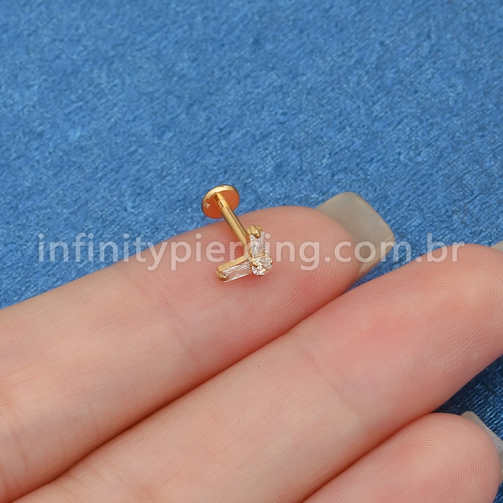 Piercing Labret Titânio V Zircônia