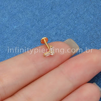 Piercing Labret Titânio V Zircônia