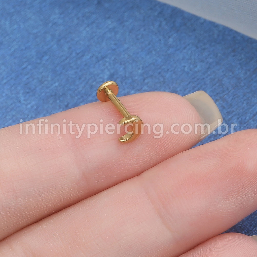 Piercing Labret Aço Cirúrgico Lua