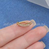 Piercing Argola Para Umbigo Titânio 2 Fileiras Zircônia