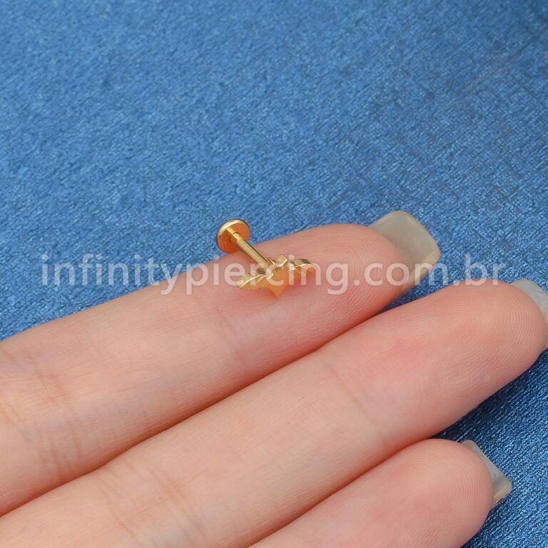 Piercing Labret Titânio Morcego