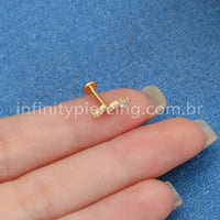 Piercing Labret Titânio Cobra Zircônia
