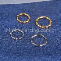 Piercing Argola Titânio Segmento Articulado Detalhada