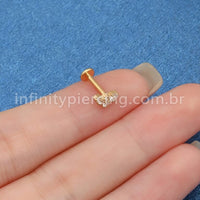 Piercing Labret Titânio 5 Zircônias