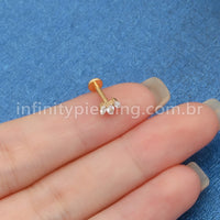 Piercing Labret Titânio 3 Zircônias