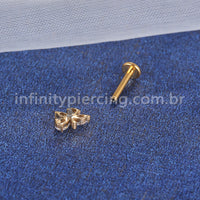 Piercing Labret Titânio Trio Zircônia