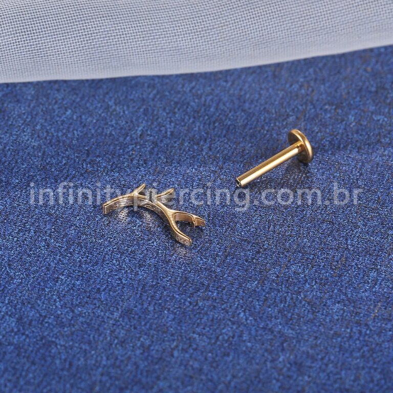 Piercing Labret Titânio Galho