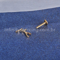 Piercing Labret Titânio Galho