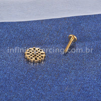 Piercing Labret Titânio Redondo Com Zircônia