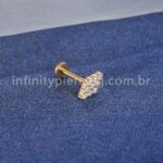 Piercing Labret Losango Com Zircônia
