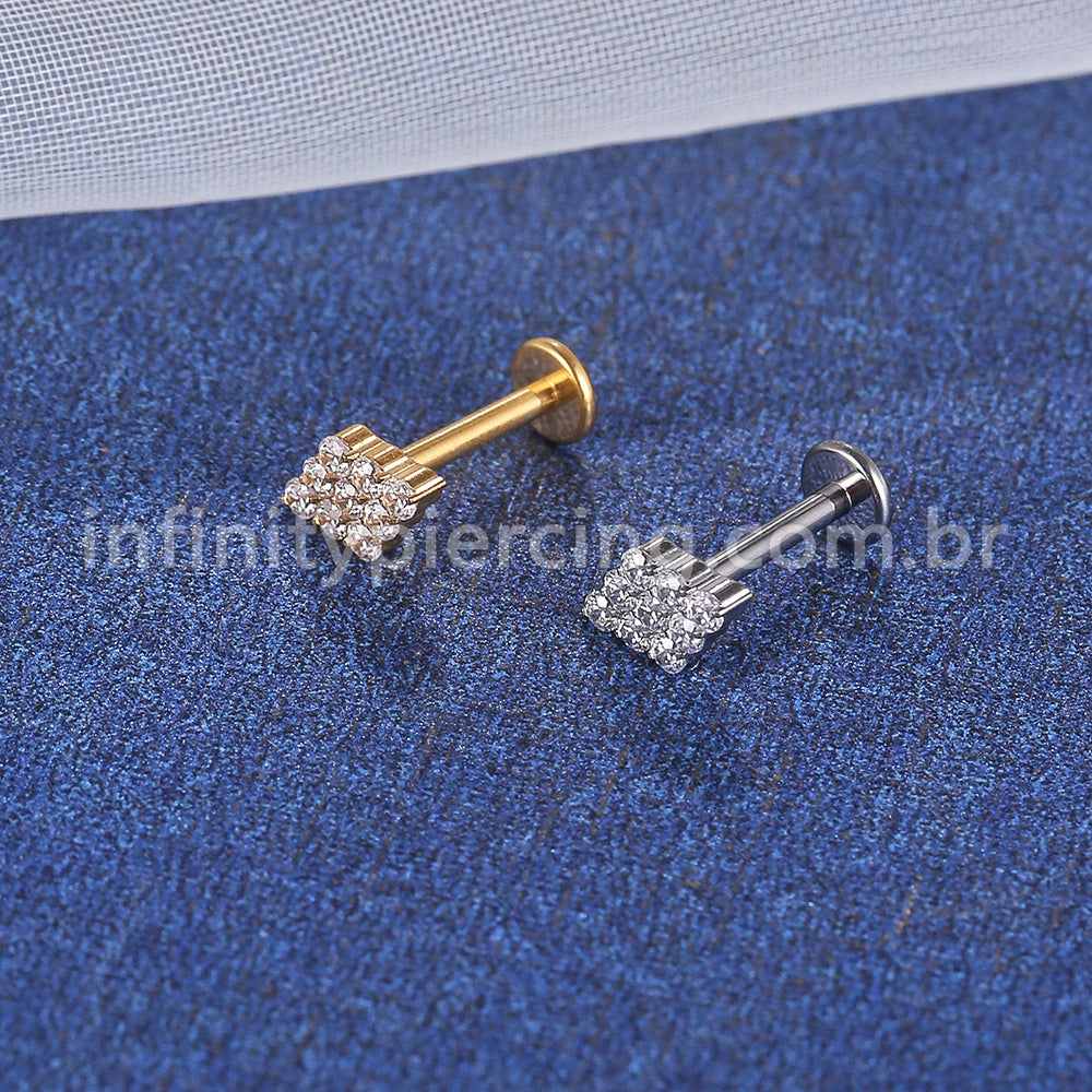 Piercing Labret Losango Com Zircônia