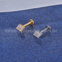 Piercing Labret Losango Com Zircônia