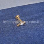 Piercing Labret Titânio Dinossauro Com Zircônia