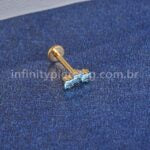 Piercing Labret Titânio Trio Zircônia