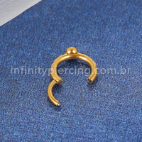 Piercing Argola Titânio Segmento Articulo Zircônia Redonda Cravejada