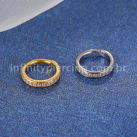 Piercing Argola Titânio Segmento Articulado Zircônia Cravejada