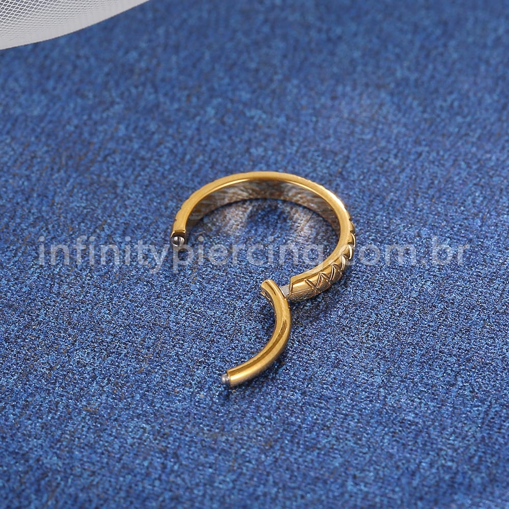Piercing Argola Aço Cirúrgico Segmento Articulado Detalhado