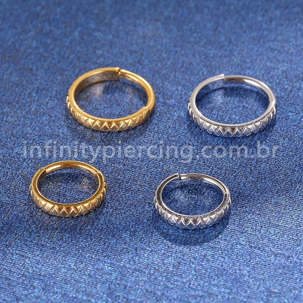 Piercing Argola Aço Cirúrgico Segmento Articulado Detalhado