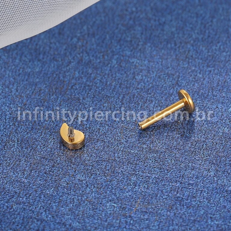 Piercing Labret Titânio Gota Zircônia Cravejada
