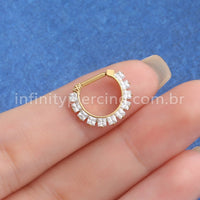 Piercing Meia Argola Titânio Com Zircônia Cravejado