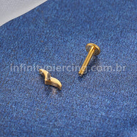Piercing Labret Titânio Bigode 3 Zircônias Cravejadas