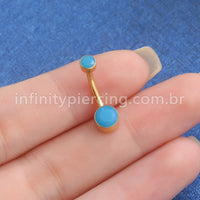 Piercing Banana Titânio 2 Pedras Opala