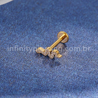 Piercing Labret Titânio Cobra Zircônia Cravejada