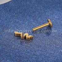 Piercing Labret Titânio Cobra Zircônia Cravejada