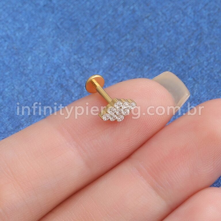 Piercing Labret Losango Com Zircônia
