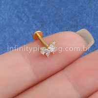 Piercing Labret Titânio Trio Zircônia