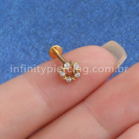 Piercing Labret Titânio Estrela Vazada Com Zircônia