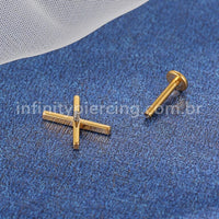Piercing Labret Titânio X Zircônia Cravejada