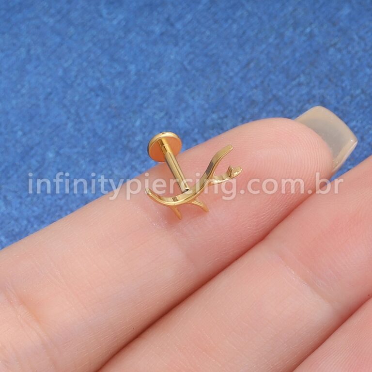 Piercing Labret Titânio Galho
