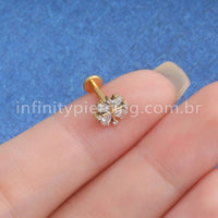 Piercing Labret Titânio Flor Zircônia