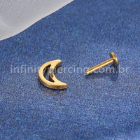 Piercing Labret Titânio Lua Zircônia Colorida Cravejada