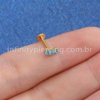 Piercing Labret Titânio Trio Zircônia