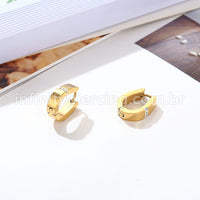 Argola Aço Inoxidável Oval Detalhe Strass