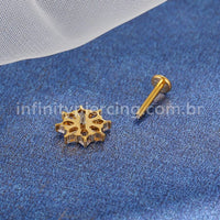 Piercing Labret Titânio Flor Zircônia Cravejada