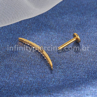Piercing Labret Titânio Cluster Curvado Zircônia Cravejada