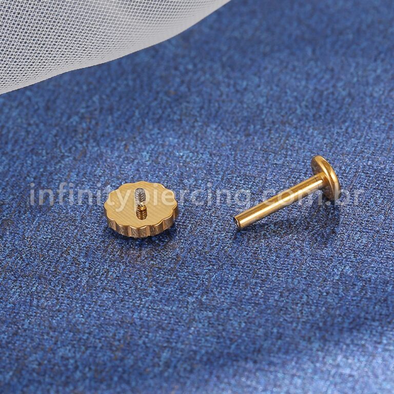 Piercing Labret Titânio Flor Zircônia Cravejada