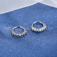 Piercing Argola Titânio Segmento Articulado Indiano Zircônia