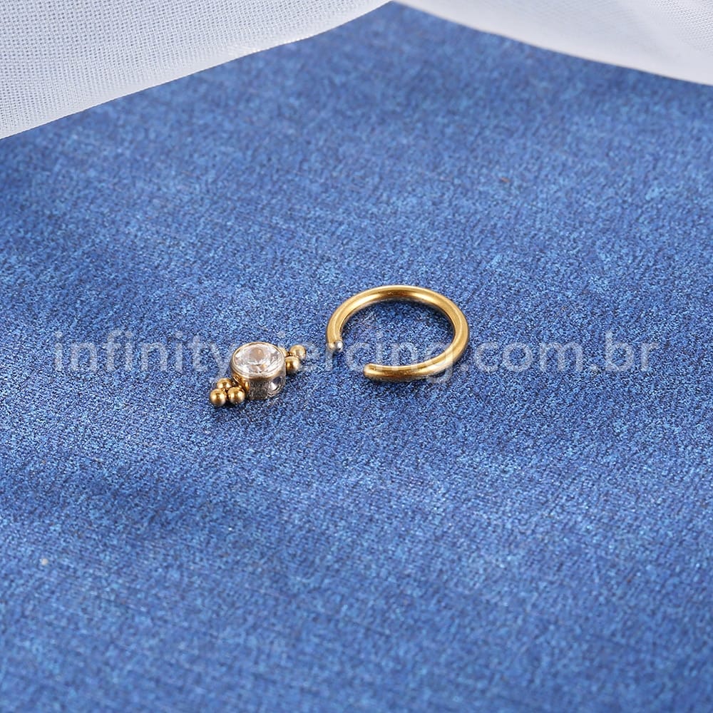 Piercing Captive Titânio Zircônia Indiano