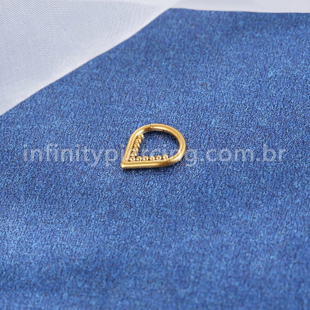 Piercing Argola Gota Titânio Segmento Articulado Indiano