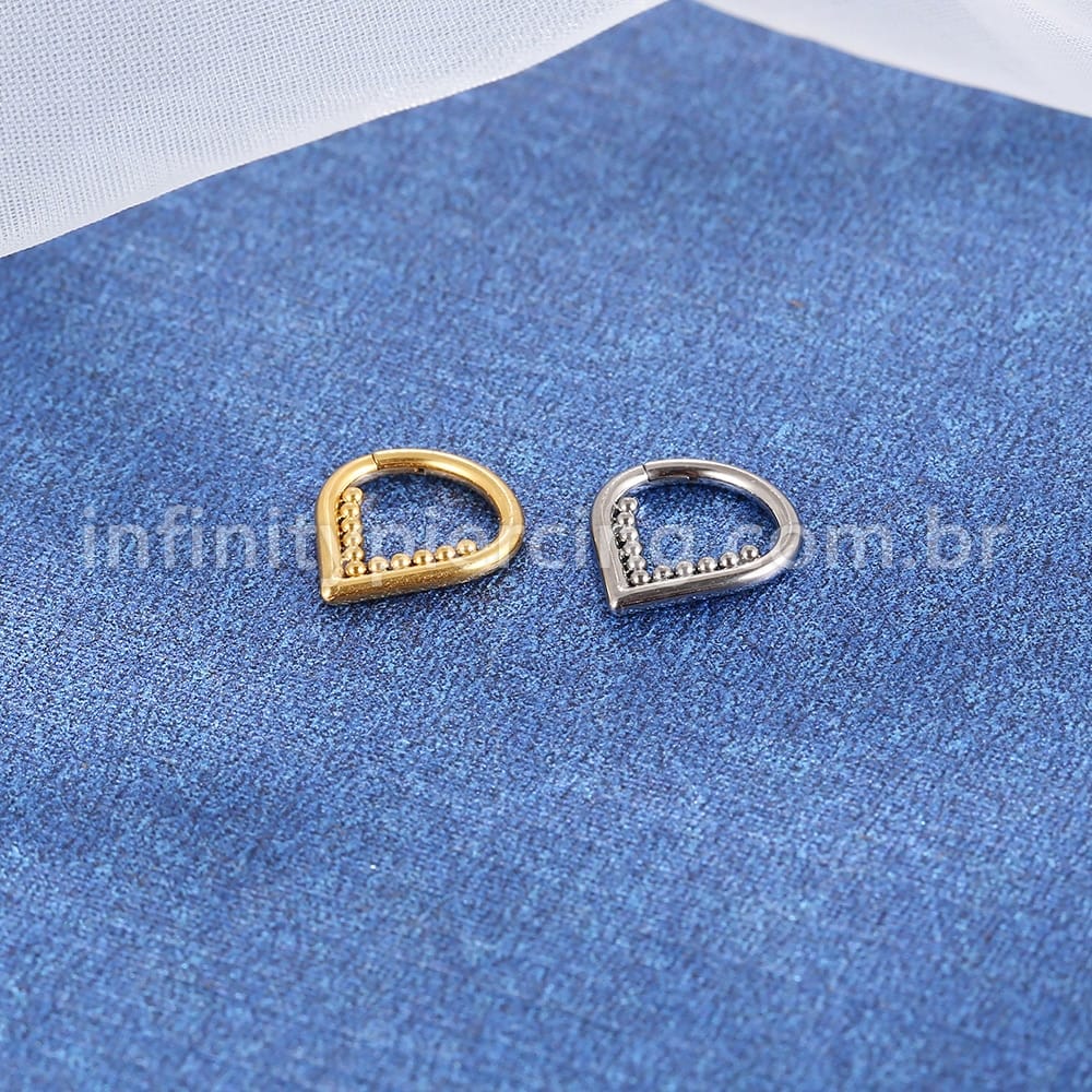 Piercing Argola Gota Titânio Segmento Articulado Indiano