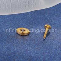 Piercing Labret Titânio Olho Zircônia Cravejada