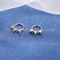 Piercing Argola Titânio Segmento Articulado Indiano Zircônia
