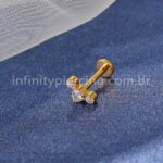 Piercing Labret Titânio 3 Zircônias
