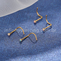 Piercing Nostril Titânio Zircônia